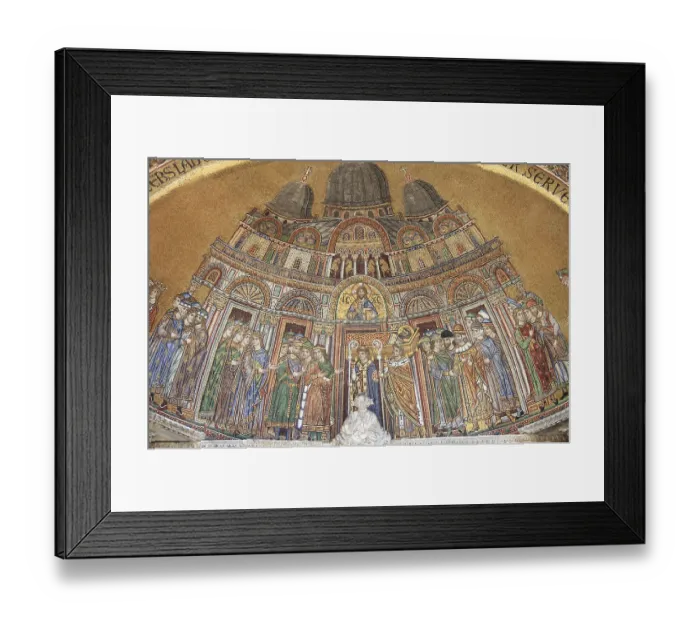 Framed Print : Mosaic in St. Mark Cathedral facade in Venice