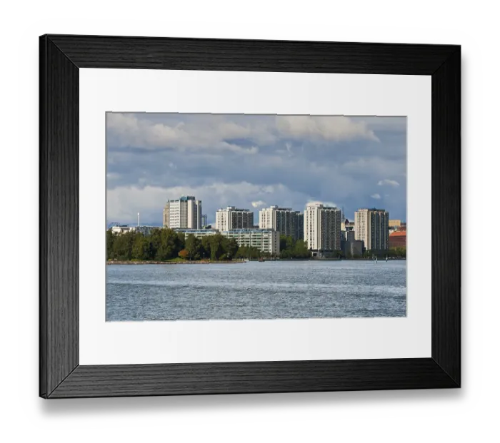 Framed Print : Inhabited quarter on the bank of a gulf, Helsinki