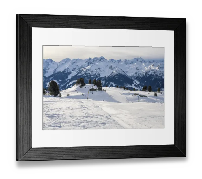 Framed Print : Winter mountain landscape in solar day