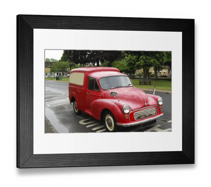 Framed Print : Old red vintage pickup automobile in country town Framed Print : Old red vintage pickup automobile in country town
