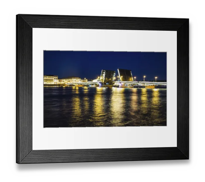 Framed Print : Divorce of bridges in St. Petersburg