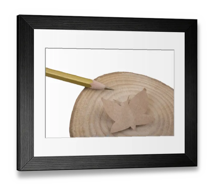 Framed Print : Paper cut style with butterflies