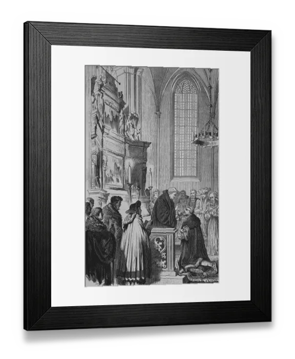 Framed Print : Joachim II (1505-1571) receives communion Framed Print : Joachim II (1505-1571) receives communion