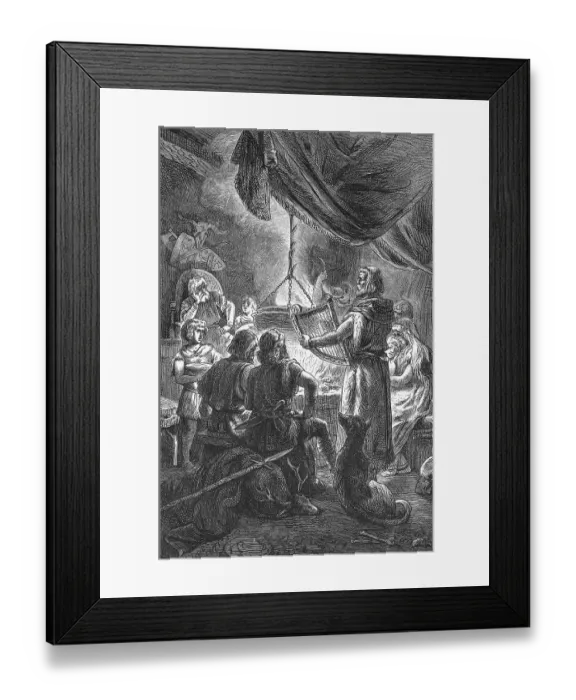 Framed Print : Singers of heroic songs at a meal Framed Print : Singers of heroic songs at a meal