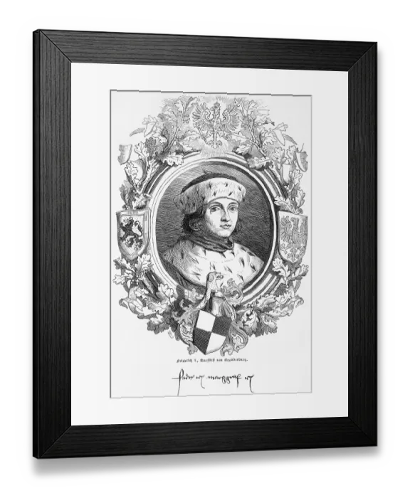 Framed Print : Portrait of Frederick I Elector of Brandenburg (1371-1440) Hohenzollern
