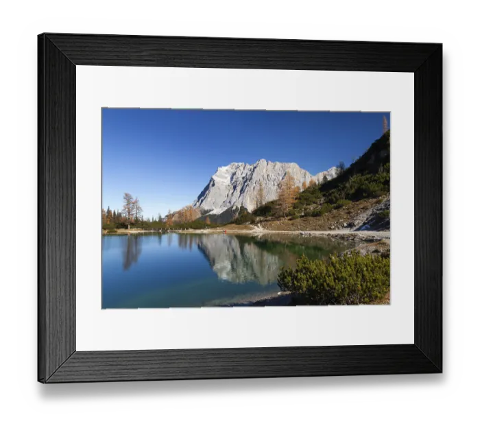 Framed Print : Seebensee with Zugspitze and Wetterstein Mountains in autumn Framed Print : Seebensee with Zugspitze and Wetterstein Mountains in autumn