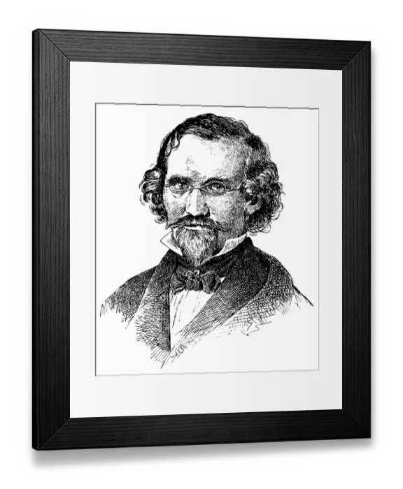 Framed Print : Portrait of Friedrich Martin von Bodenstedt - a German author