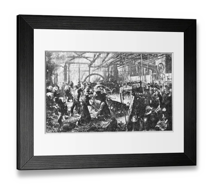 Framed Print : Iron Rolling Mill (Eisenwalzwerk) is a painting by German artist Adolph Menzel