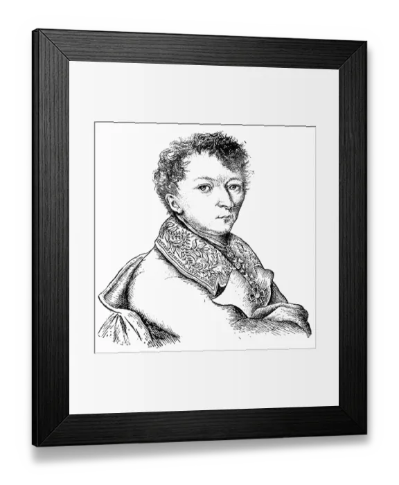 Framed Print : Portrait of Anselm Feuerbach - a German painter