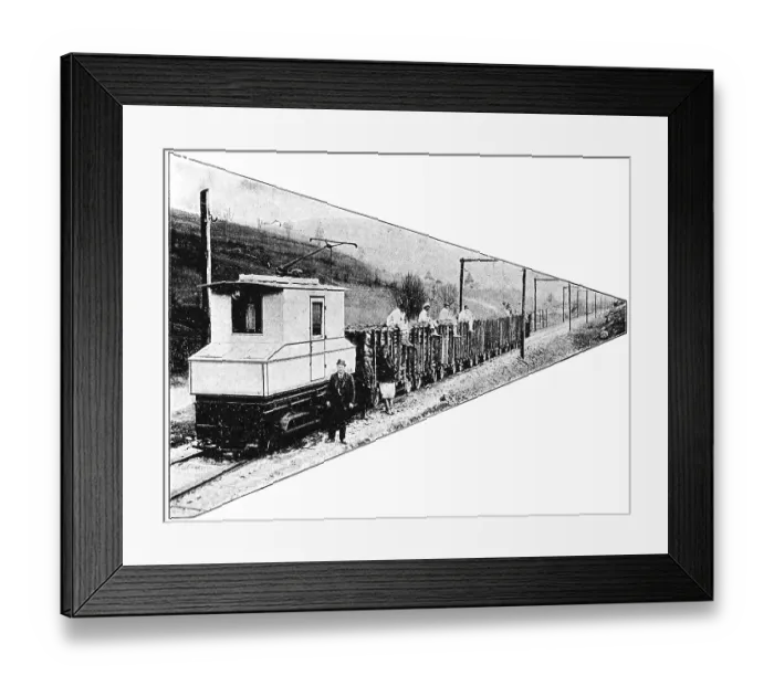 Framed Print : Electric light rail with overhead line in southern Slavonia