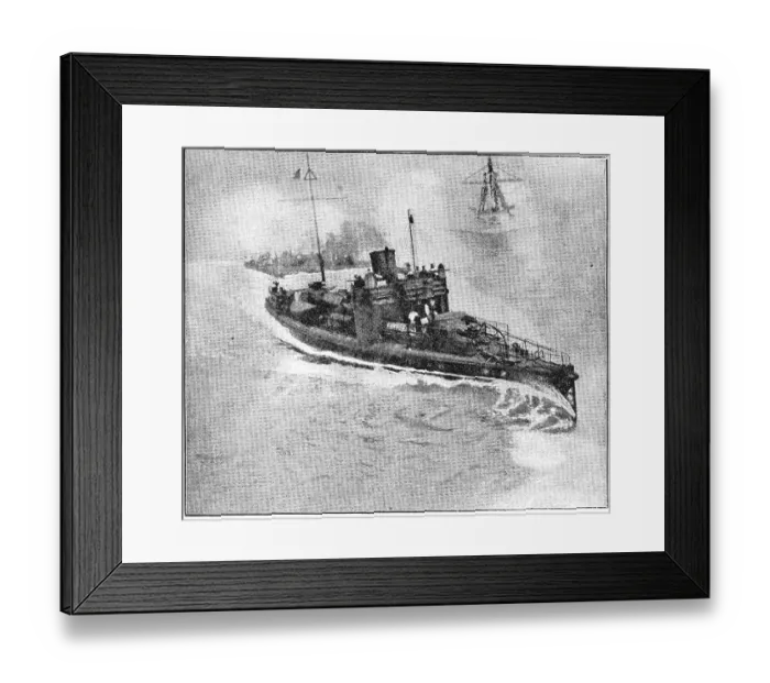 Framed Print : Torpedo boat (1896). Illustration of the 19th century Framed Print : Torpedo boat (1896). Illustration of the 19th century