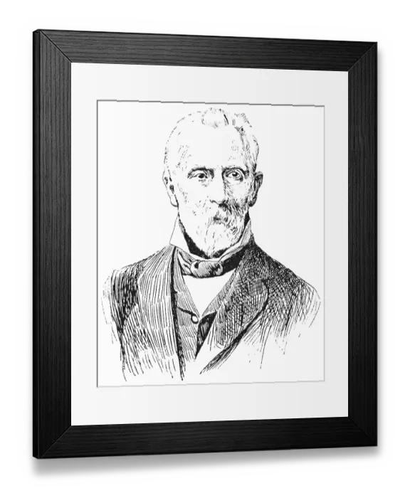 Framed Print : Portrait of Adolf Philipp Wilhelm Bastian - a German ethnographer