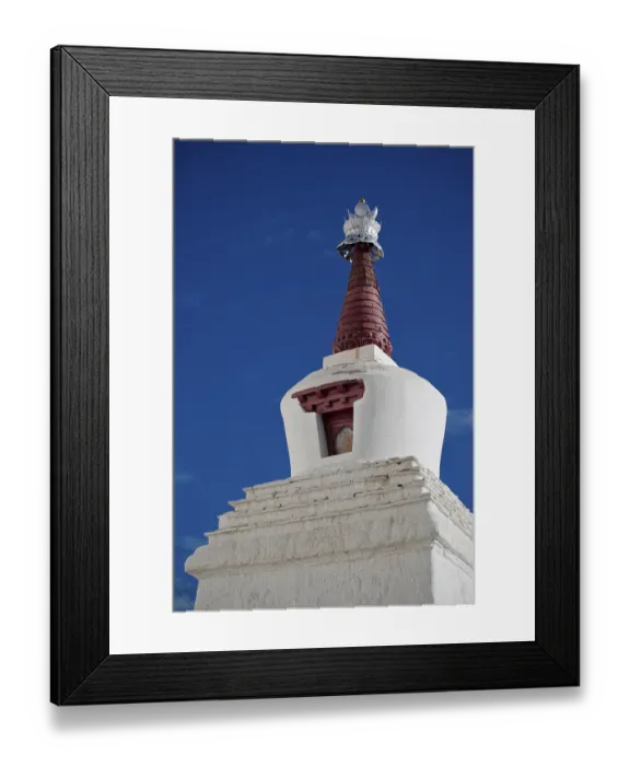 Framed Print : Buddhist stupa over blue sky at Thiksey Gompa Framed Print : Buddhist stupa over blue sky at Thiksey Gompa