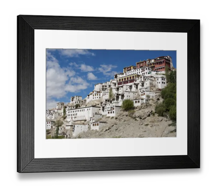Framed Print : Buddhist heritage, Thiksey monastery (Gompa) temple under blue sky
