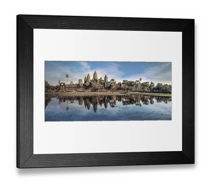 Framed Print : Ancient Khmer architecture. Amazing view of Angkor Thom temple under blue sky