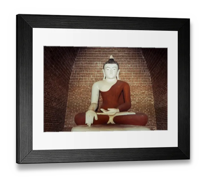 Framed Print : Buddha statue inside ancient Buddhist Pagoda ruins Framed Print : Buddha statue inside ancient Buddhist Pagoda ruins