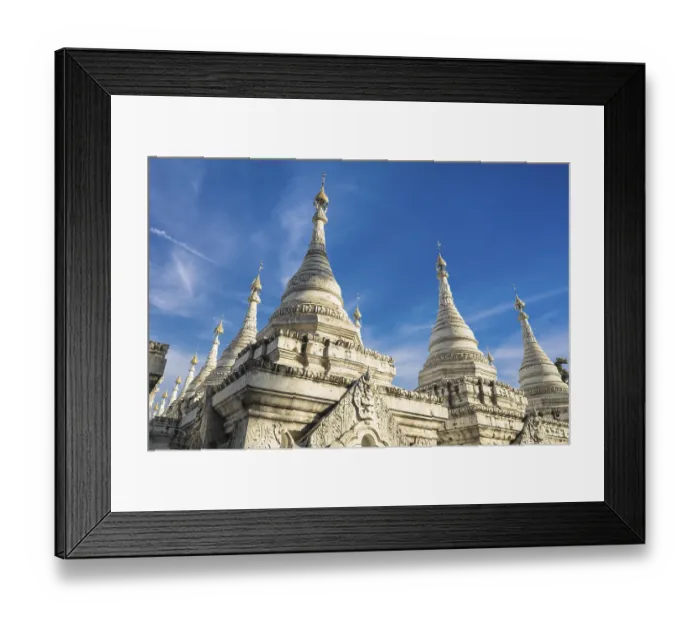 Framed Print : Sandamuni Pagoda with row of white pagodas Framed Print : Sandamuni Pagoda with row of white pagodas
