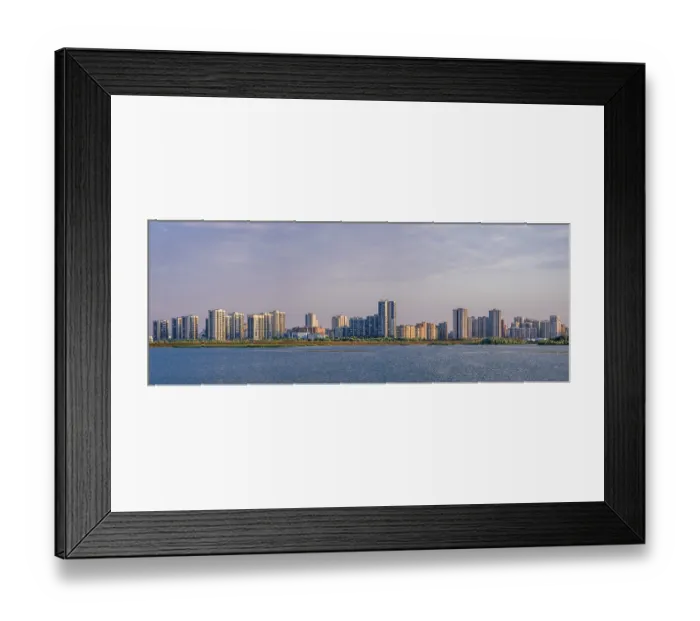 Framed Print : Urban landscape of commuter town on river bank in Kazan