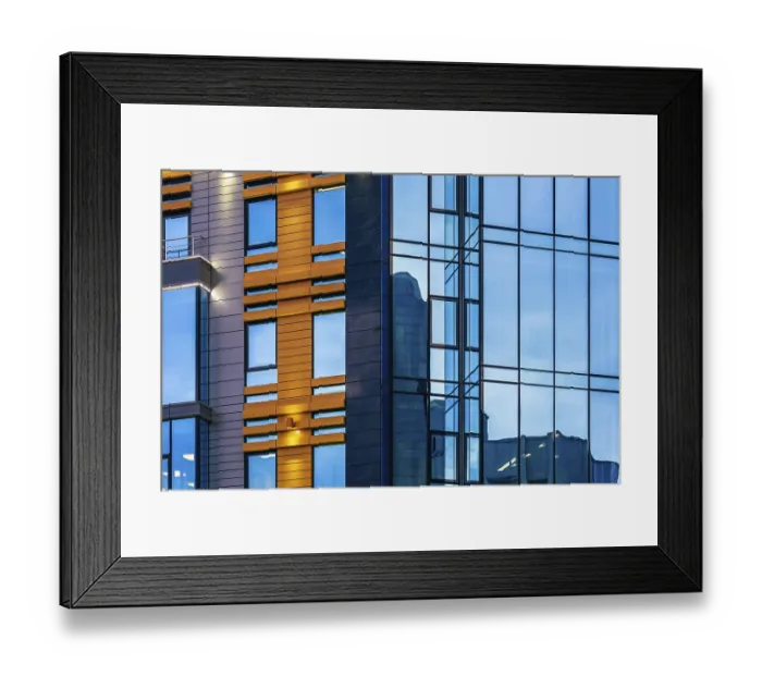 Framed Print : Modern high-rise office building with a glass facade
