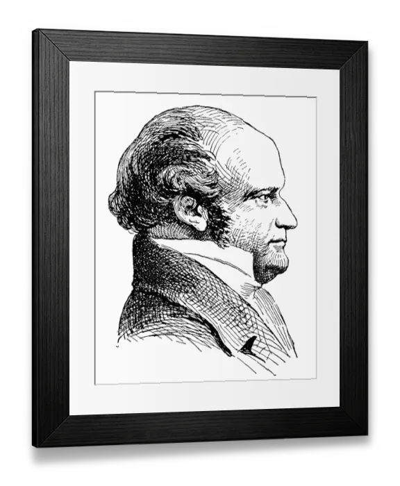 Framed Print : Portrait of Sir John Franklin - a British Royal Navy officer and explorer of the Arctic