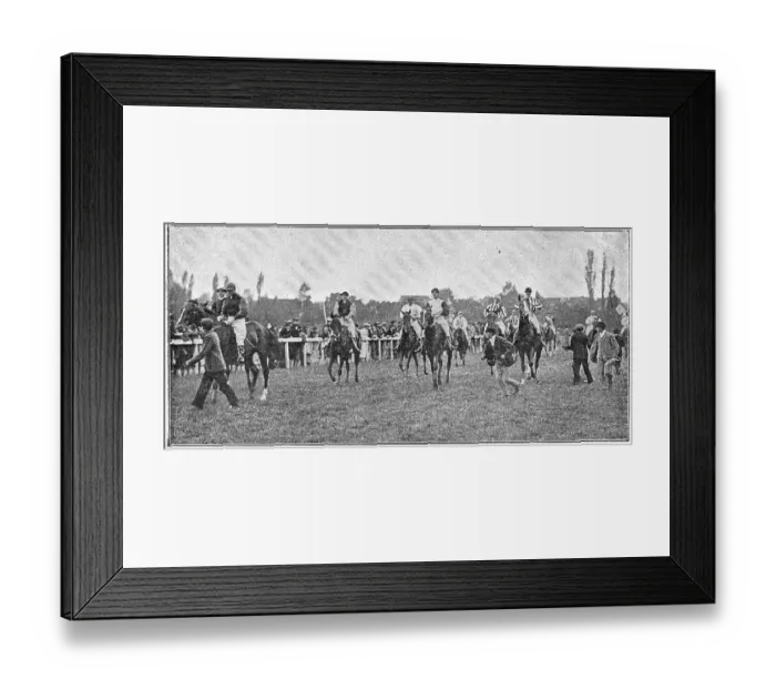 Framed Print : Thoroughbred horse racing. Illustration of the 19th century