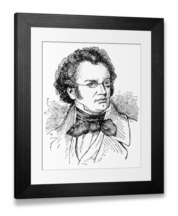 Framed Print : Portrait of Franz Peter Schubert - an Austrian composer of the late Classical and early Romantic eras Framed Print : Portrait of Franz Peter Schubert - an Austrian composer of the late Classical and early Romantic eras