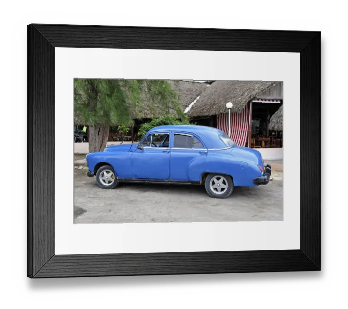 Framed Print : Vintage car shows signs of aging near Havana, Cuba