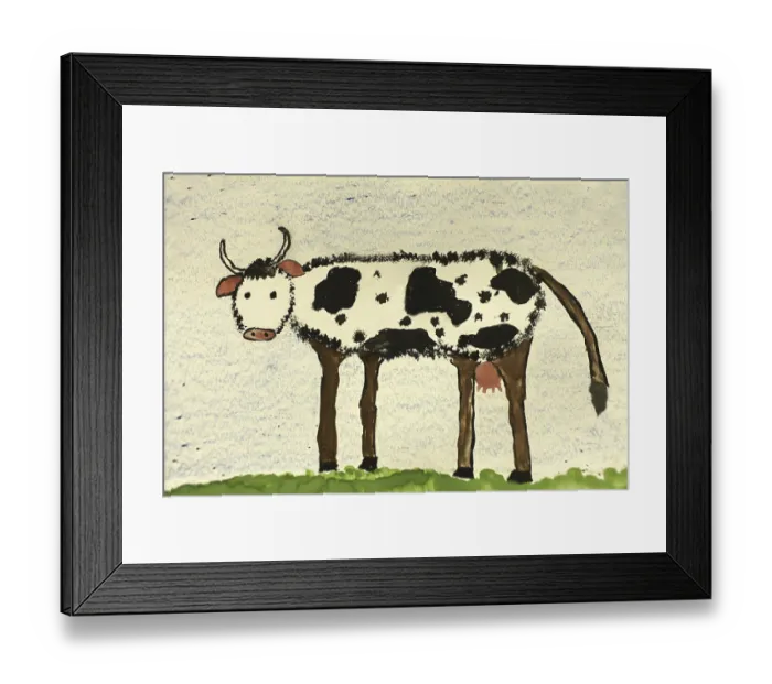 Framed Print : Picture spotted cow
