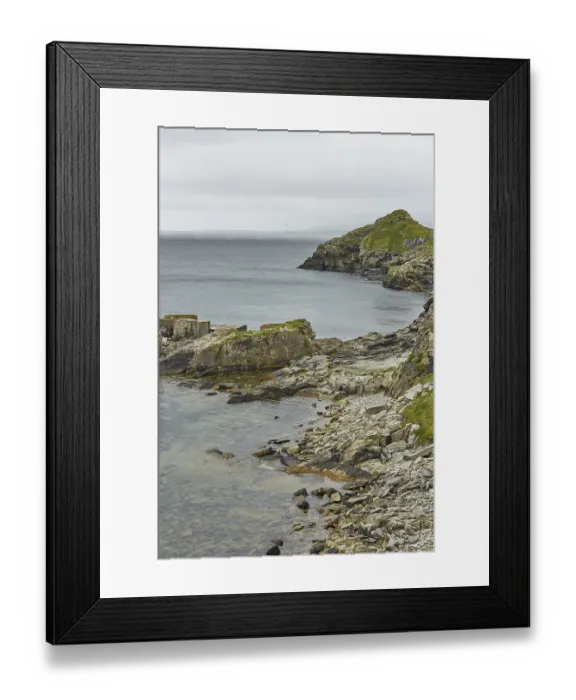 Framed Print : Coastal view toward the Knab in Lerwick