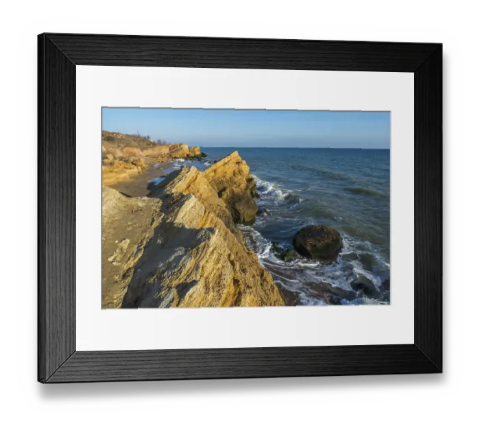 Framed Print : Rocks near the Black Sea coast near the village of Fontanka