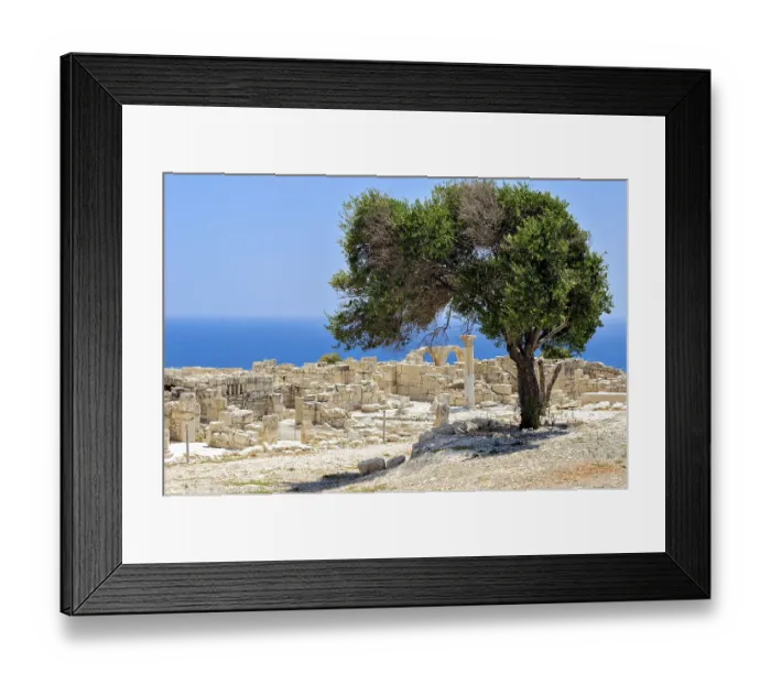 Framed Print : Ruins of an early Christian basilica in ancient town Kourion on Cyprus