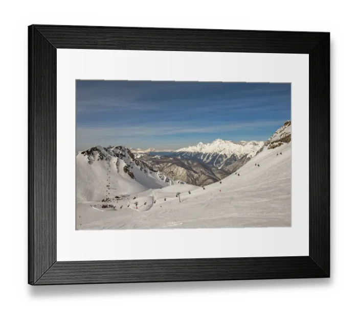 Framed Print : Winter mountain landscape - ski resort in Sochi Framed Print : Winter mountain landscape - ski resort in Sochi