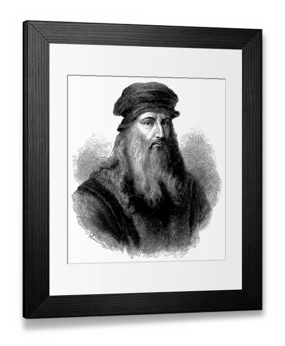 Framed Print : Portrait of Leonardo da Vinci - an Italian polymath of the High Renaissance Framed Print : Portrait of Leonardo da Vinci - an Italian polymath of the High Renaissance