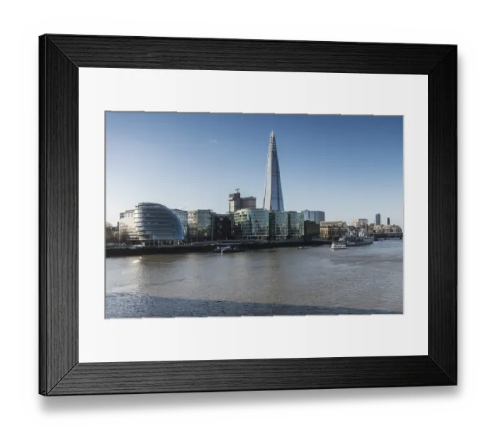 Framed Print : The Shard HMS Belfast from Tower Bridge Framed Print : The Shard HMS Belfast from Tower Bridge
