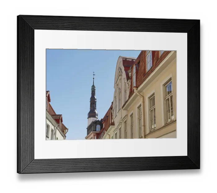 Framed Print : Downtown architecture of old town city of Tallinn in Estonia