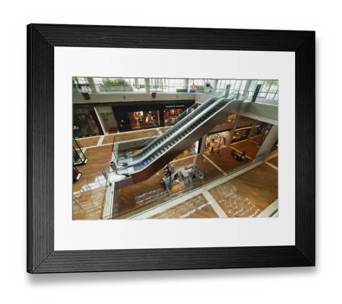 Framed Print : SINGAPORE - FEBRUARY 26: Shopping centre at Marina Bay Sands Resort with most expensive boutiques