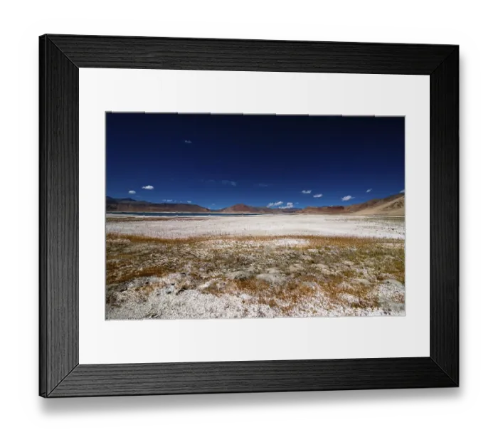 Framed Print : Himalaya high mountain landscape panorama with salt lake Tso Kar under blue sky