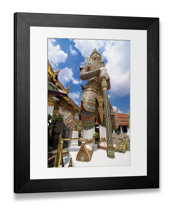 Framed Print : Traditional Thai style statue of Guard at Wat Phra Kaeo
