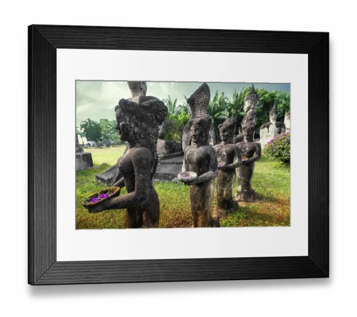 Framed Print : Amazing view of mythology and religious statues at Wat Xieng Khuan Buddha park Framed Print : Amazing view of mythology and religious statues at Wat Xieng Khuan Buddha park