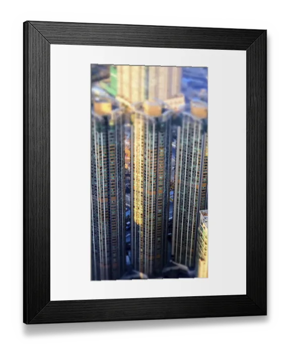 Framed Print : Abstract futuristic cityscape with modern skyscrapers