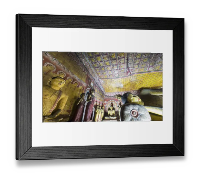 Framed Print : Amazing view of lot Buddhas statues and religious carving inside cave in sacred Golden Temple Framed Print : Amazing view of lot Buddhas statues and religious carving inside cave in sacred Golden Temple