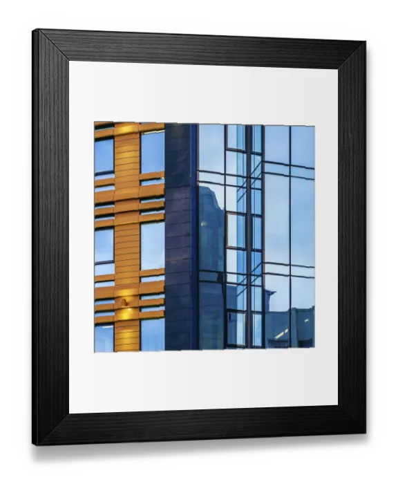 Framed Print : Modern high-rise office building with a glass facade