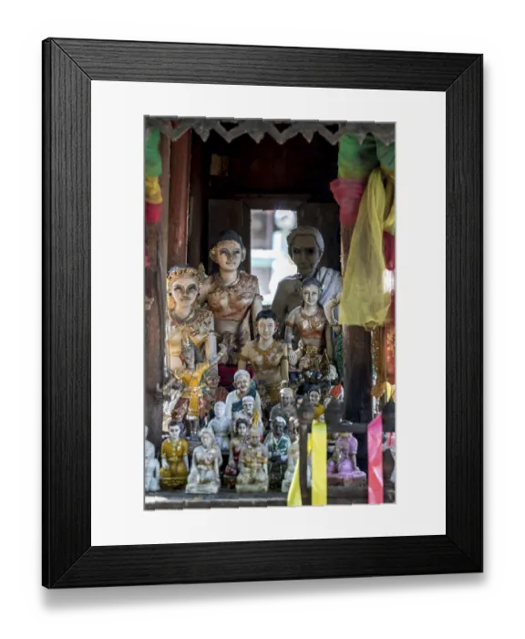 Framed Print : The decorative figure dools arranged inside ghost house