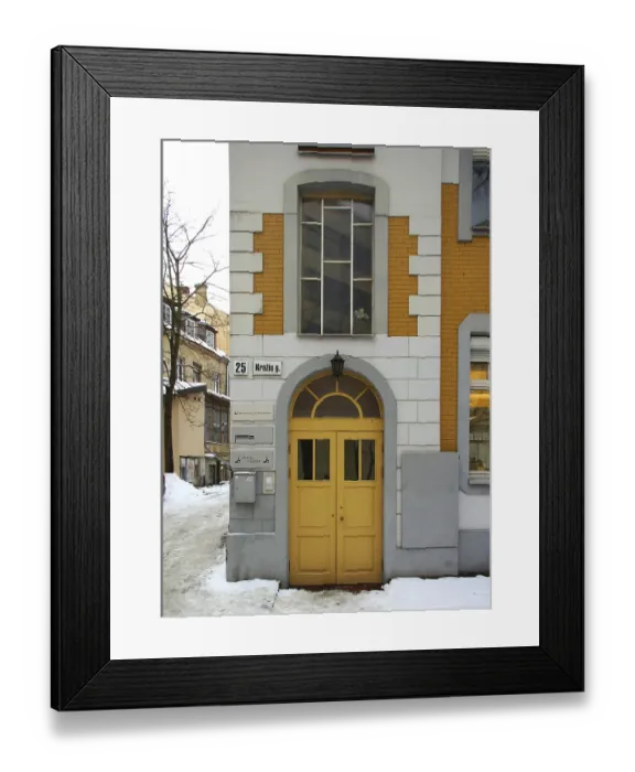 Framed Print : Fragment of the facade of a residential building in the city center
