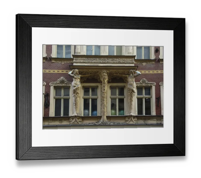 Framed Print : Art nouveau facade decoration fragment in the center of Riga Framed Print : Art nouveau facade decoration fragment in the center of Riga