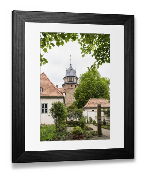 Framed Print : City view, castle in the district town of Diepholz