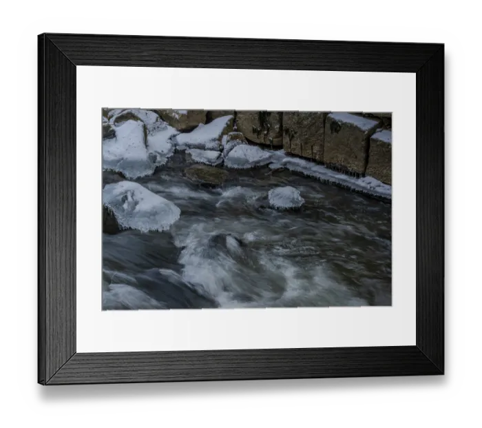 Framed Print : The water flows quickly over the stones