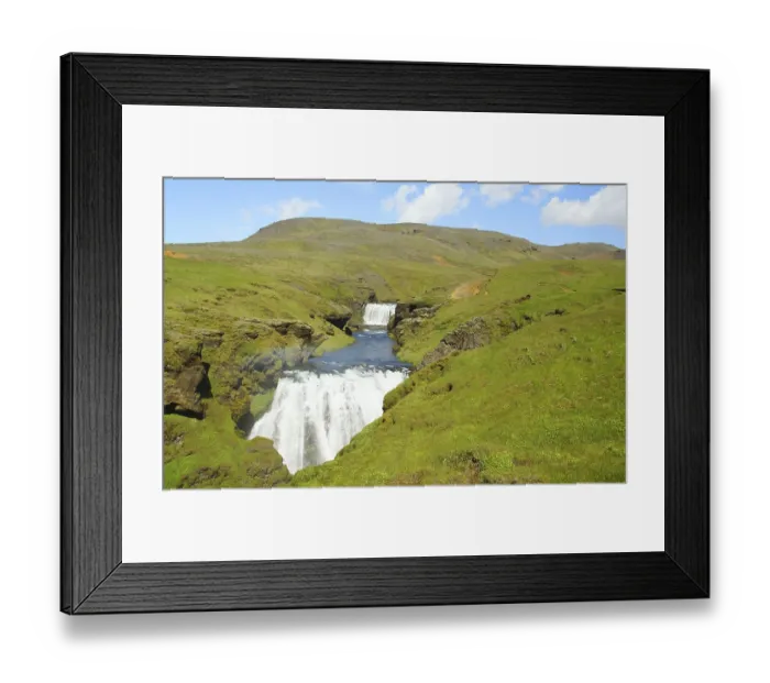 Framed Print : Section of the path Skogau Falls - Vic village