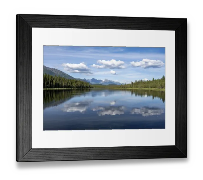 Framed Print : Mountains are reflected in idyllic Crystal Lake Framed Print : Mountains are reflected in idyllic Crystal Lake