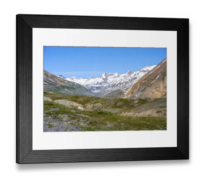 Framed Print : Colourful mountains, picturesque mountain scenery on Gulkana Glacier
